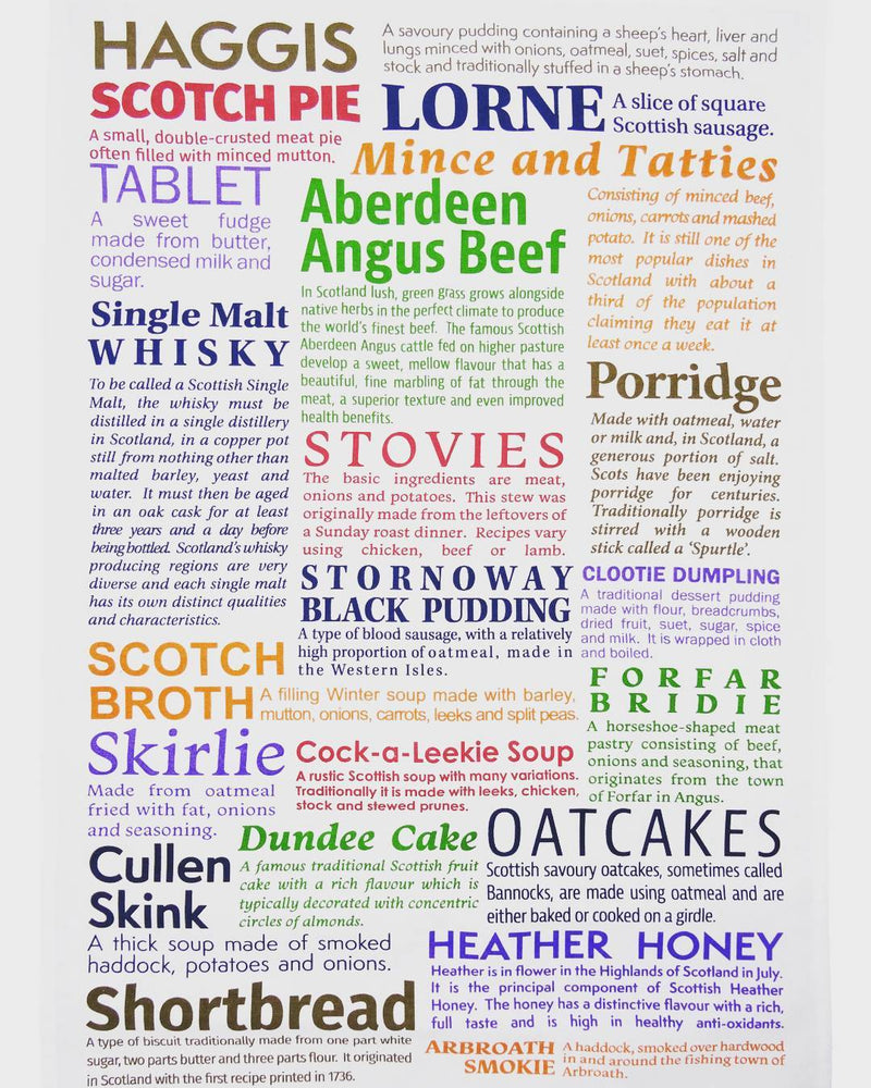 Scottish Delicacies Tea Towel