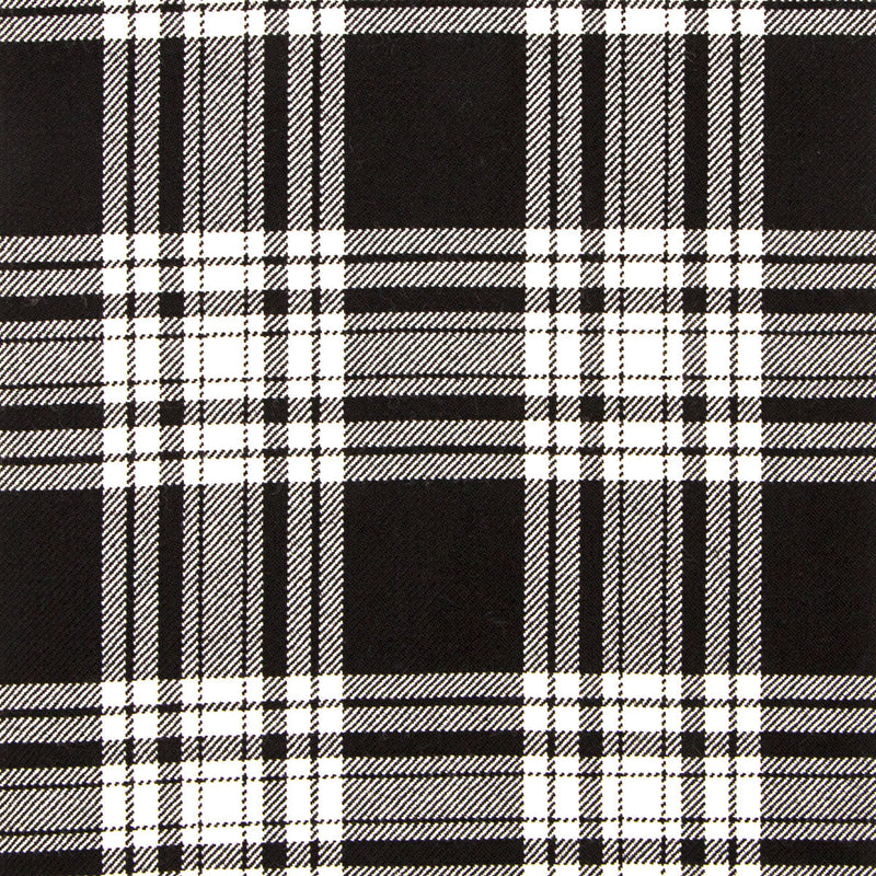 10oz Lightweight Tartan Fabric   Menzies Black & White modern