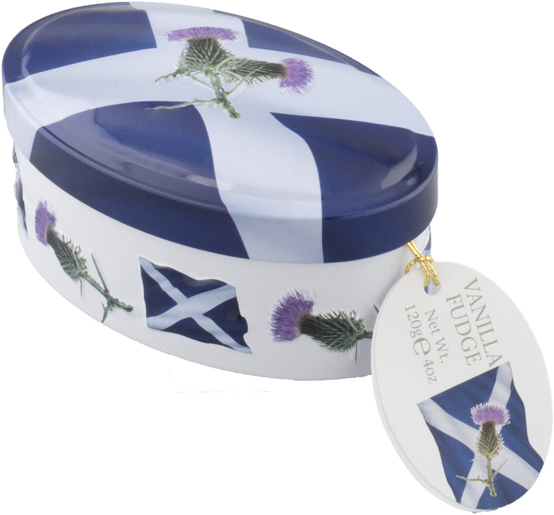 Scottish Saltire (Flag) Vanilla Fudge Tin (Case of 18)
